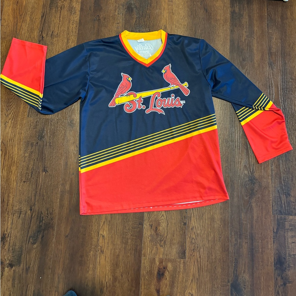 2000s St. Louis Cardinals Team Blue Red Long Sleeve Jersey Active Top